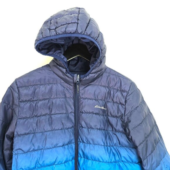 Eddie Bauer Kids Boys Blue Ombre Reversible Puffer Coat Winter Jacket Size 14/16 - Picture 2 of 5